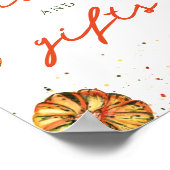 Rustic Boho Pumpkin Baby shower Kaarten & Gifts Poster (Hoek)