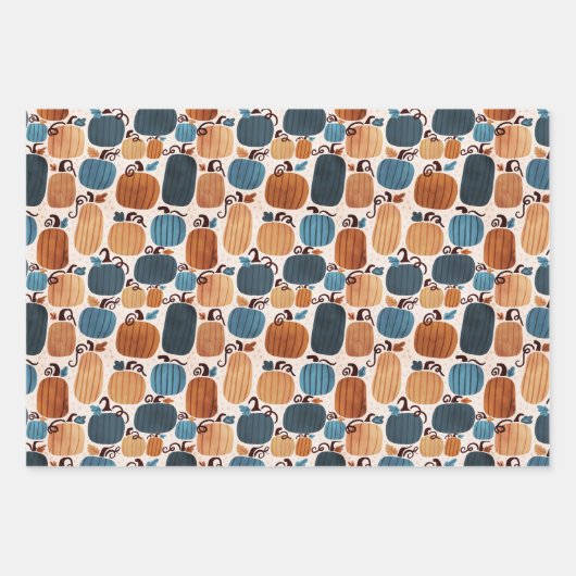 Rustic Boho Pumpkin Inpakpapier Vel (Voorkant 2)