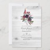 Rustic Boho QR-code RSVP Wijn Tasting Weddenschap Kaart (Voorkant)