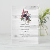 Rustic Boho QR-code RSVP Wijn Tasting Weddenschap Kaart (Staand voorkant)