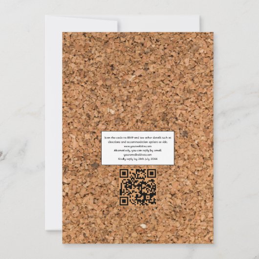 Rustic Boho QR-code RSVP Wijn Tasting Weddenschap Kaart (Achterkant)