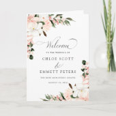 Rustic Boho rose Floral Mariage programme de livre (Devant)