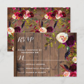 Rustic Boho RSVP donker hout Kaartje (Voorkant / Achterkant)