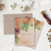 Rustic Boho Rust Rozen Wedding RSVP Kaartje