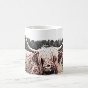 Rustic Boho Scottish Highland Longhorn Koe Koffiemok