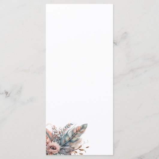 Rustic Boho Silver & Pink Floral Wedding Menu (Dos)