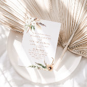 Rustic Boho Simple Floral Wedding Kaart