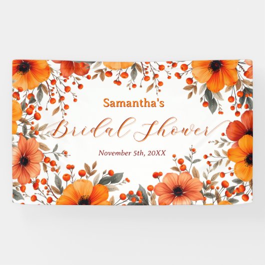Rustic Boho Sinaasappel Bloom Berry Lijst Vrijgeze Spandoek (Horizontaal)