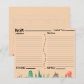 Rustic Boho Southwest Catcus Recipe Kaarten (Voorkant / Achterkant)