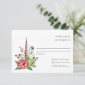 Rustic Boho Succulent Cactus Greenery Wedding RSVP Kaartje (Staand voorkant)