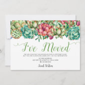 Rustic Boho Succulent Cactus Ik heb verhuisd Aankondiging (Voorkant)