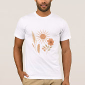 Rustic Boho Sun & Pampas Design | Bohemian Floral T-shirt (Voorkant)