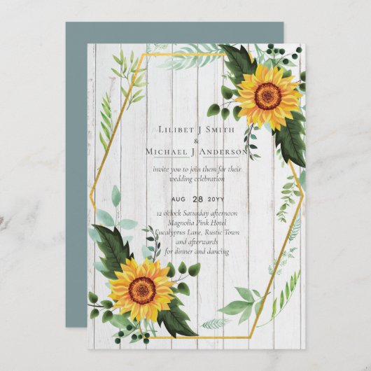 Rustic BOHO Sunflower Greenery Wedding (Voorkant / Achterkant)