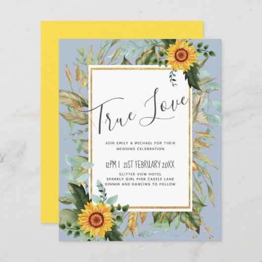 Rustic BOHO Sunflower Greenery Wedding (Voorkant / Achterkant)