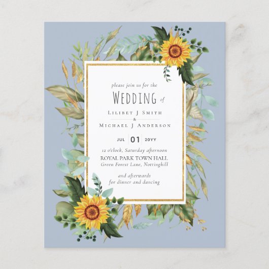 Rustic BOHO Sunflower Greenery Wedding (Voorkant)