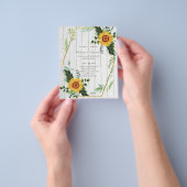 Rustic BOHO Sunflower Greenery Wedding Flyer (Hand)
