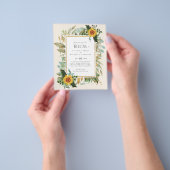 Rustic BOHO Sunflower Greenery Wedding Flyer (Hand)