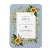 Rustic BOHO Sunflower Greenery Wedding Magneet (Verticaal)