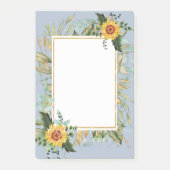 Rustic BOHO Sunflower Greenery Wedding Post-it® Notes (Voorkant)