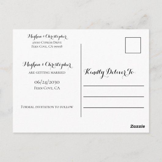 Rustic Boho Sunflower Rozen Wedding Save the Date Briefkaart (Achterkant)