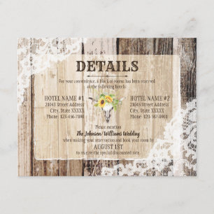 Rustic Boho Sunflowers Longhorn Détails Carte