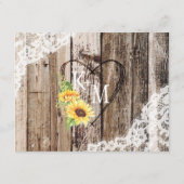 Rustic Boho Sunflowers Longhorn Détails Carte (Dos)