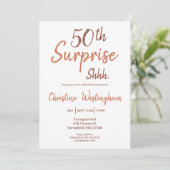 Rustic Boho Surprise 50th Birthday Invitation (Debout devant)