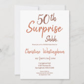 Rustic Boho Surprise 50th Birthday Invitation Kaart (Voorkant)