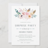 Rustic Boho Surprise Party Kaart (Voorkant)