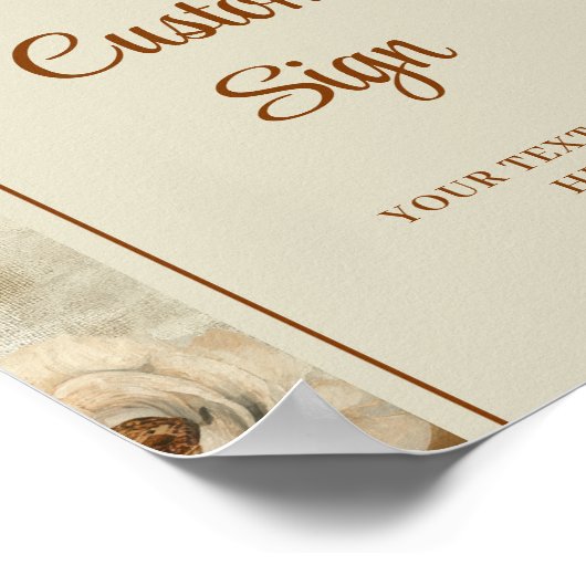 Rustic Boho Terra Cotta Ivory Floral Personalized Poster (Hoek)