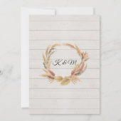 Rustic BOHO Tropical Pampas Greenery Blush Floral Kaart (Achterkant)