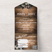 Rustic boho trouwuitnodiging all in one uitnodiging (Binnen)