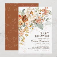 Rustic Boho verbrand Sinaasappel Cream Floral Baby