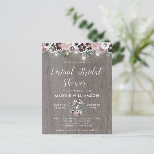 Rustic Boho Virtual Bridal Show Invitation (Debout devant)