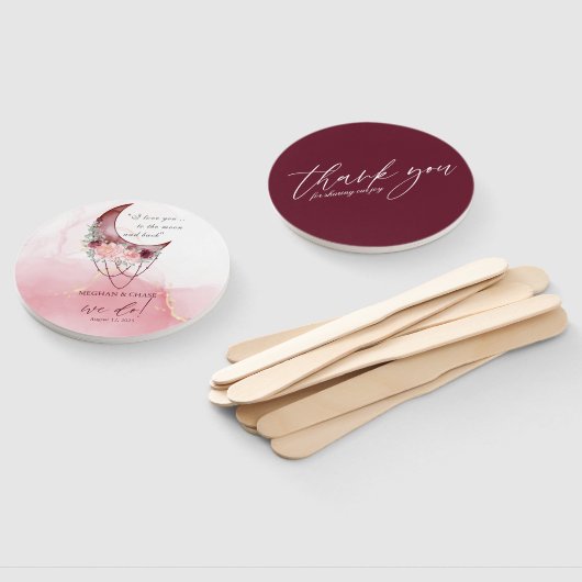 Rustic BOHO Waterverf Crescent Moon Handwaaier (Niet-gemonteerd)