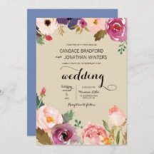 Rustic Boho Waterverf Flowers Wedding