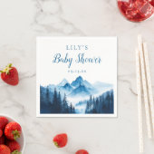 Rustic Boho Waterverf Mountains Baby shower Servet (Insitu)