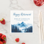 Rustic Boho Waterverf Mountains Pensioenfeest Servet (Insitu)