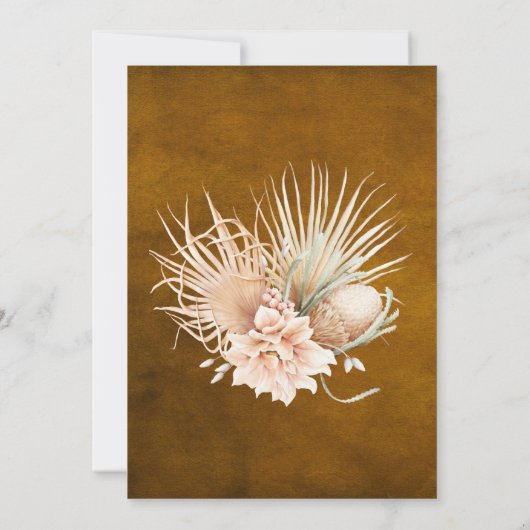 Rustic Boho Waterverf Pampass Grass Kaart (Achterkant)