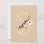 Rustic Boho Wedding Invitation | Beige Floral Card Kaart (Achterkant)