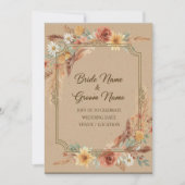 Rustic Boho Wedding Invitation Kaart (Voorkant)