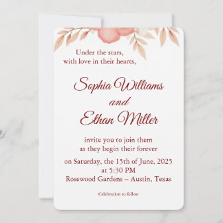 Rustic Boho Wedding Invitation Kaart