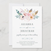 Rustic Boho Wedding Invitation Kaart (Voorkant)