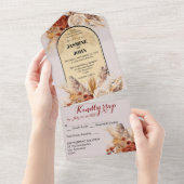 Rustic Boho Wedding Kaart (Afscheurbaar)