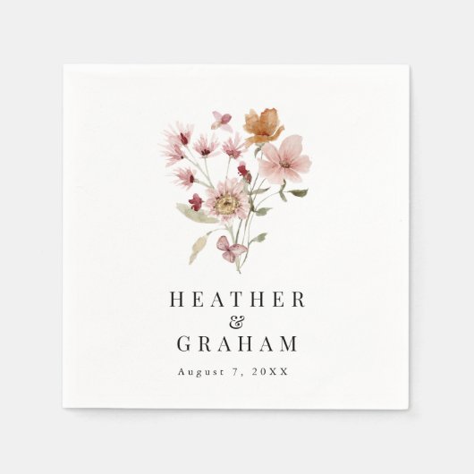 Rustic Boho Wedding Napkins Servet (Voorkant)