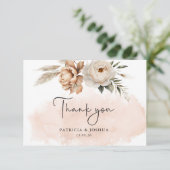Rustic Boho Wedding Thank You Card Bedankkaart (Staand voorkant)