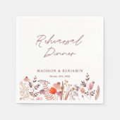 Rustic Boho Widlflowers Rehearsal Dinner Wedding Servet (Voorkant)