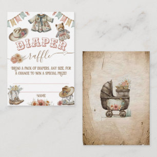 Rustic Boho Wild West Baby Girl Shower Informatiekaartje