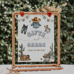 Rustic Boho Wild West Boy Baby shower cadeautjes o Poster