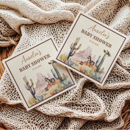 Rustic Boho Wild West Boy Baby shower Servet
